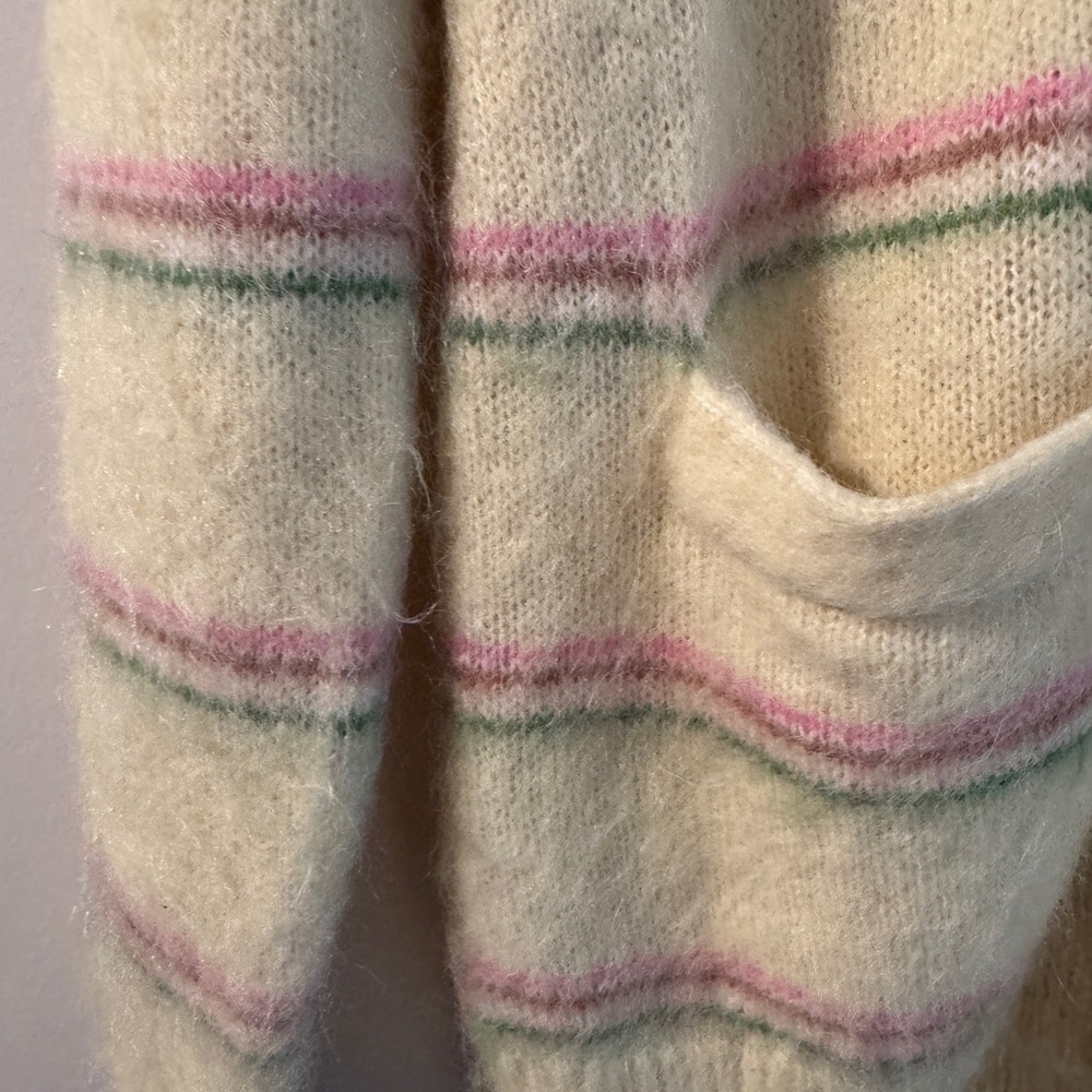 J. Crew Alpaca-blend V-neck cardigan in stripe - Picture 4 of 5